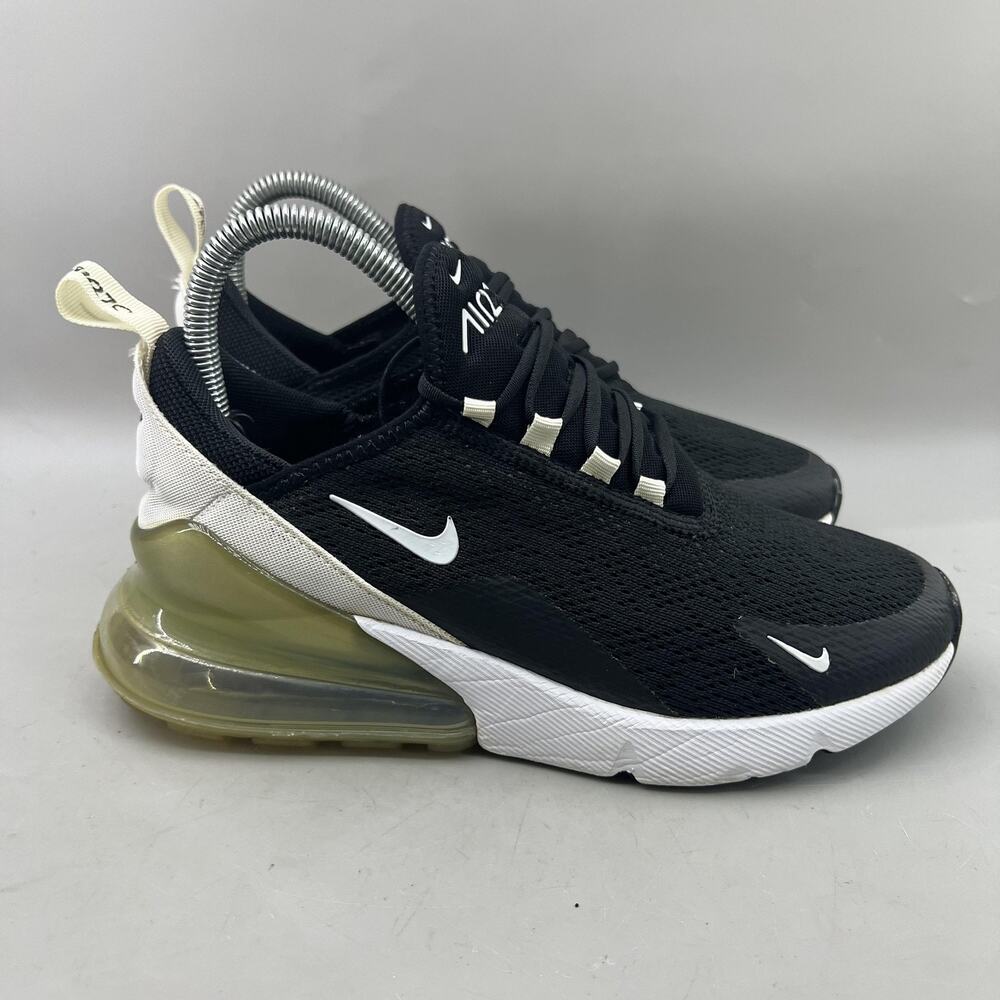 Nike Air Max 270 Shoes Women Size 6.5 Black White Running Comfort Low Sneakers